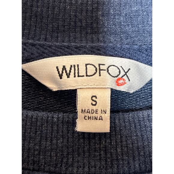 WildFox Good Vibes Blue Sweatshirt with Plush Letters Small - Picture 4 of 7